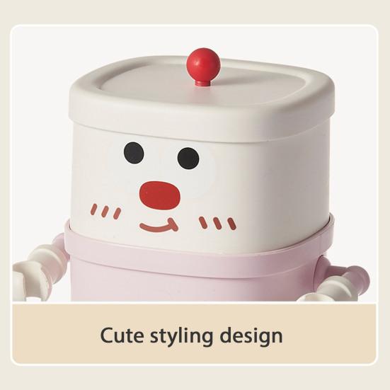 Cartoon Pen Holder Multifunctional Makeup Brush Holder Kitchen Storage Cup Cute Desk Organizer with Lid for Office Home