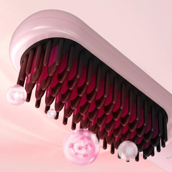 Hair Comb Cordless Straightening Brush with 30s Fast Heat Frizz-Free Smooth Styling USB-C Rechargeable Ceramic Teeth Hair Brush