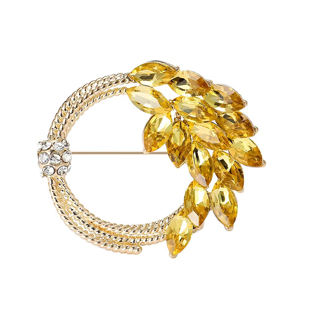 Golden Wheat Huanhua Brooch High-End Women'S Exquisite Light Luxury Wheat Ear Brooch Niche Design Pin Suit Accessories