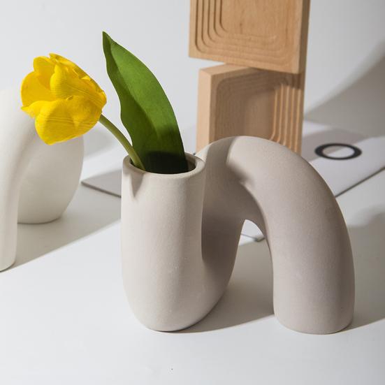 Vaso In Ceramica Bianca A Forma Di Corpo, Stile Boho, Altezza 11 Cm, Decorazione Per Casa, Soggiorno, Camera Da Letto, Centrotavola