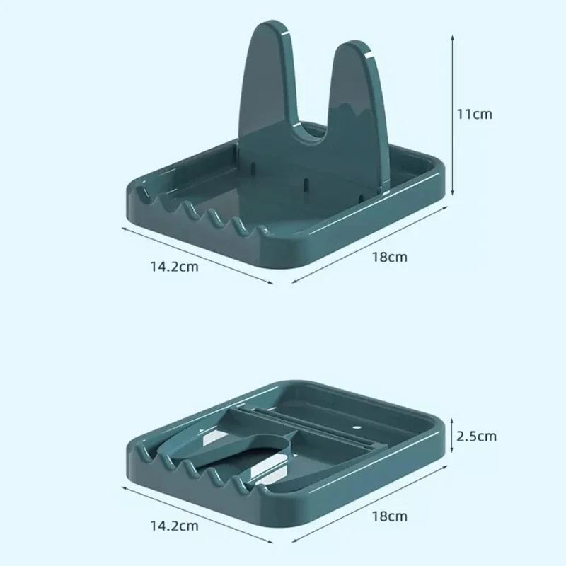 Household Kitchen Foldable Pot Lid Rack Plastic Spoon Holder Organizer Storage Pad Kitchen Storage Shelf Cookware Accessories