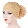 Muslim Women Faux Pearl Flower Hat Hijab Hair Loss Head Scarf Turban Cap Wrap
