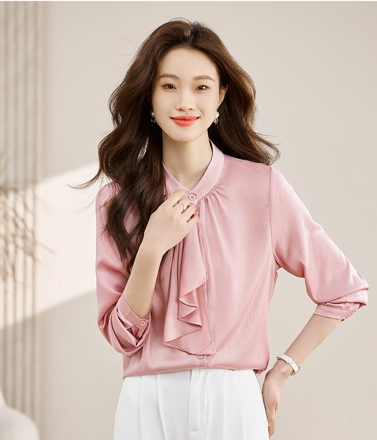 French Elegant Pussy-Bow White Long-Sleeved Shirt - 2025 Spring/Autumn Women's Professional Commuter Wear