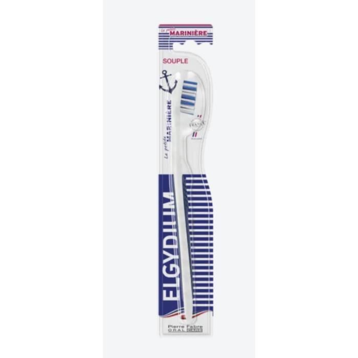 Brosse À Dents - Elgydium - La Petite Marinière - Souple - Bleu Et Blanc - Mixte