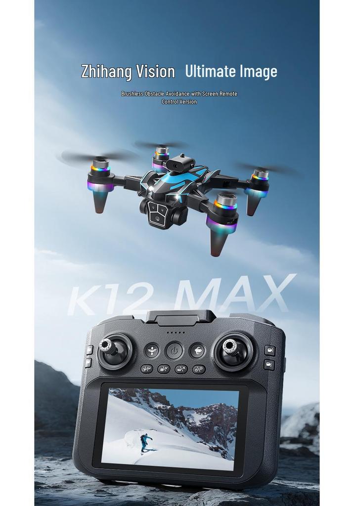 K12MAX Drone: Large Screen Control, Brushless Motor, HD Aerial Photography, Quadcopter.
