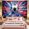 Soccer (243) Theme Wall Tapestry Customized With Name Text Personalized Hanging Tapestry For Bedroom Living Room Decor