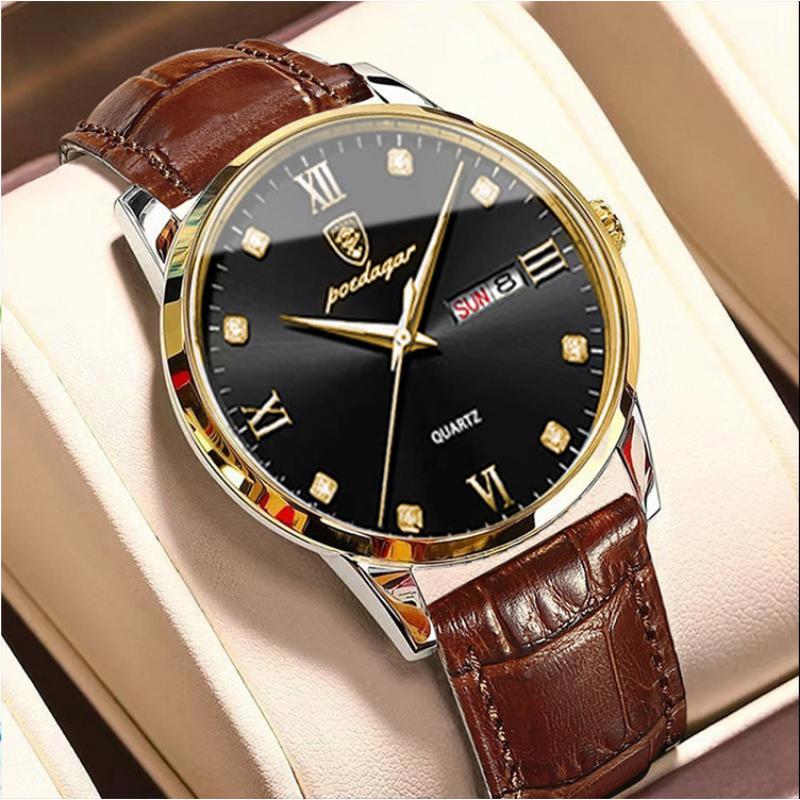 POEDAGAR New TOP Brand Luxury Men's Watch With Box Ultra-thin Waterproof Luminous Men's Quartz Watches