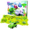 Hádanky pro děti Interaktivní železniční trať s puzzle Dinosaurus Logické tratě 15 ks.