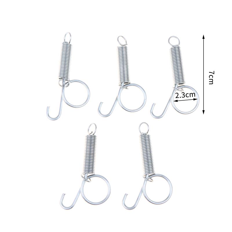 5Pcs Cage Door Spring Hooks 6/7/8.5/11.5Cm Metal Snap Hook Tension Spring For Poultry Cage Door Chicken Hamster Cage