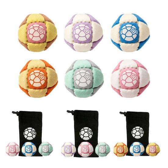 Creative Footbag Toy, Handmade Knitted Juggling Balls for Kids Adults, Colorful World Bean Bags for Outdoor Game