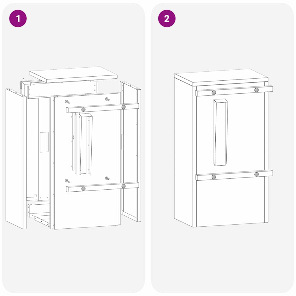 Mailbox with Storage and Door White 30 x 20 x 55 cm Steel