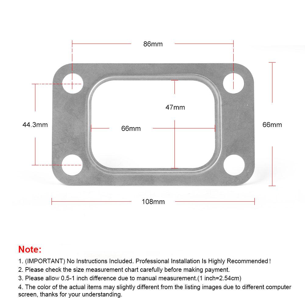 5PCS/LOT T3 T34 T35 T38 GT35 GT35R Turbo Turbine Inlet Manifold Gasket 304 Stainless Steel