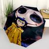 Coraline Print Automatic Umbrella, 8 Rib Iron Frame, Plastic Handle, Suitable for Outdoor Travel &Daily , Ideal Gift