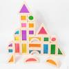 Wooden Acrylic Sensory Building Blocks Set for Kids, Educational Stacking Toy Early Learning and