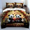Romantic Panda Gift Set For Lovers Exquisite Three-Piece Bedding Set Gift For Kids And Adults