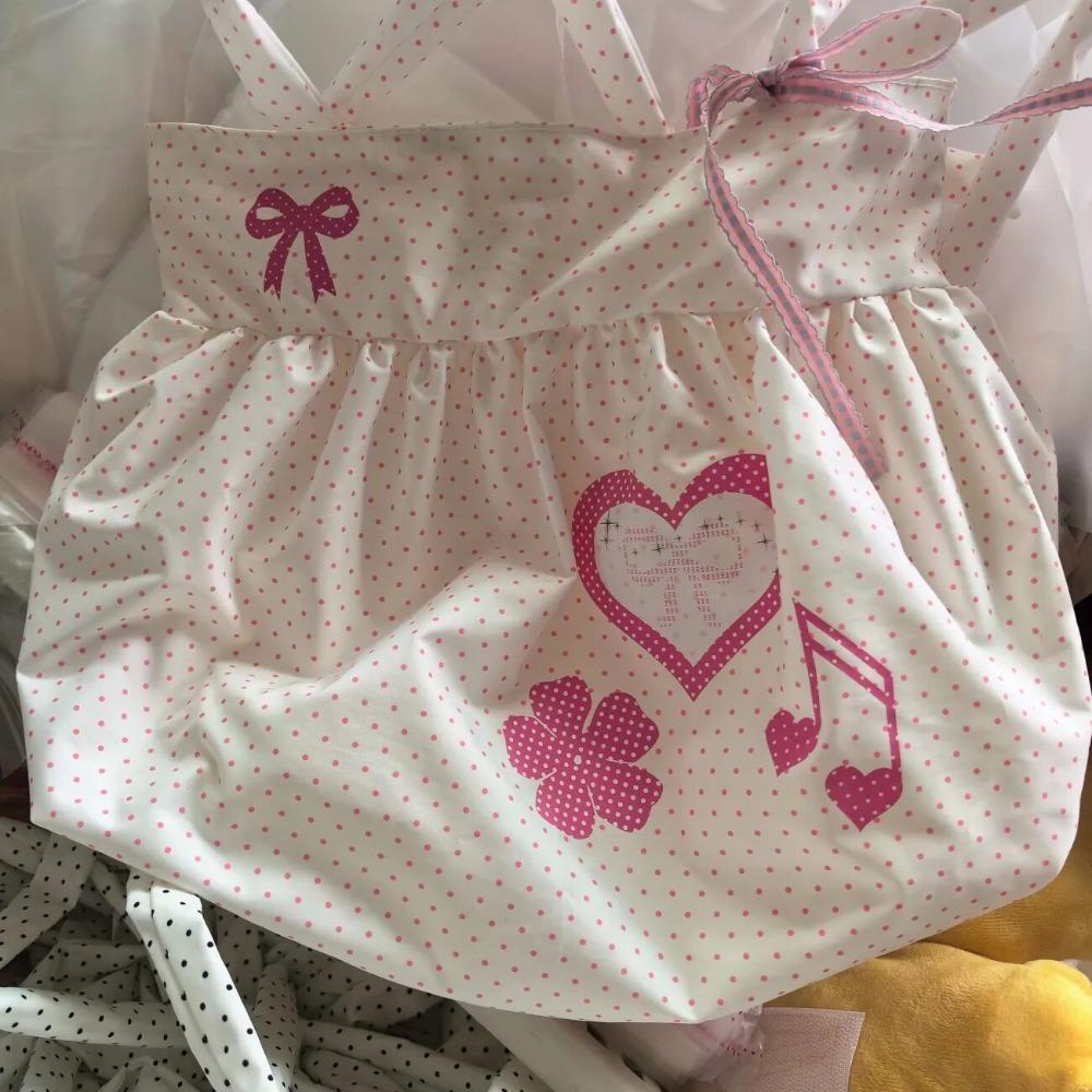 Korean polka dot tote bag cute bow love retro music note shoulder bag large capacity cotton travel out