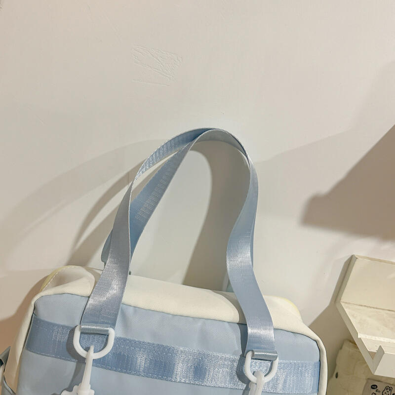 Campus Large Capacity Student Shoulder Bag Women's Contrast Color Tote Bag