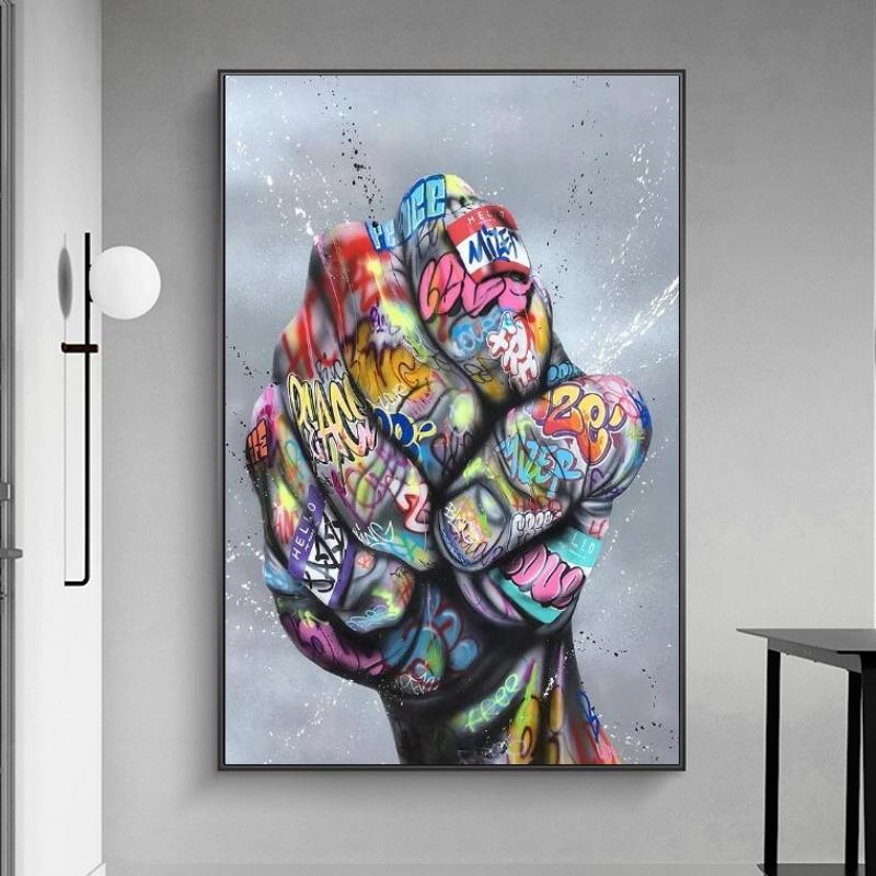 Graffiti Street Art Power of First Art Canvas Posters and Prints Picturi de artă abstractă pe perete Fotografii Home Decor Cuadros