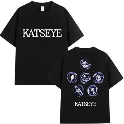 Kpop Katseye Logo Graficzny T-shirt Moda Pop Muzyka Męskie Damskie Koreański Styl T-shirty Bawełniany Luźny T-shirt Streetwear