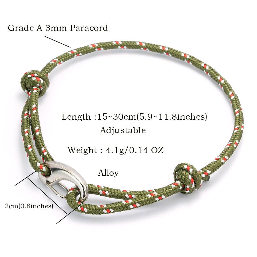Stylish Rope Bracelet Men 8 Colors Hiking Paracord Braslet Adjustable Outdoor Motorcycle Cool Riding Hand Accessories Gift Joias
