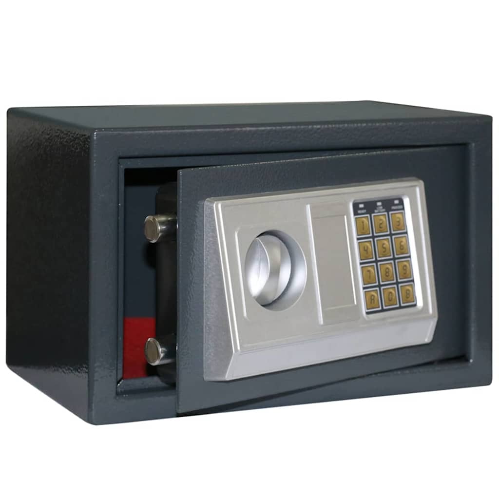 Digital Safe with Lock Dark Grey 31 x 20 x 20 cm Steel