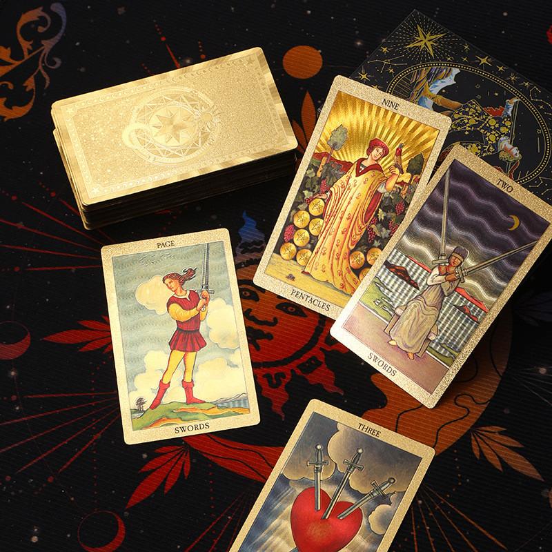 Tarot Cards Gift Set Waterproof Plastic For Family Board Games And Emotional Development