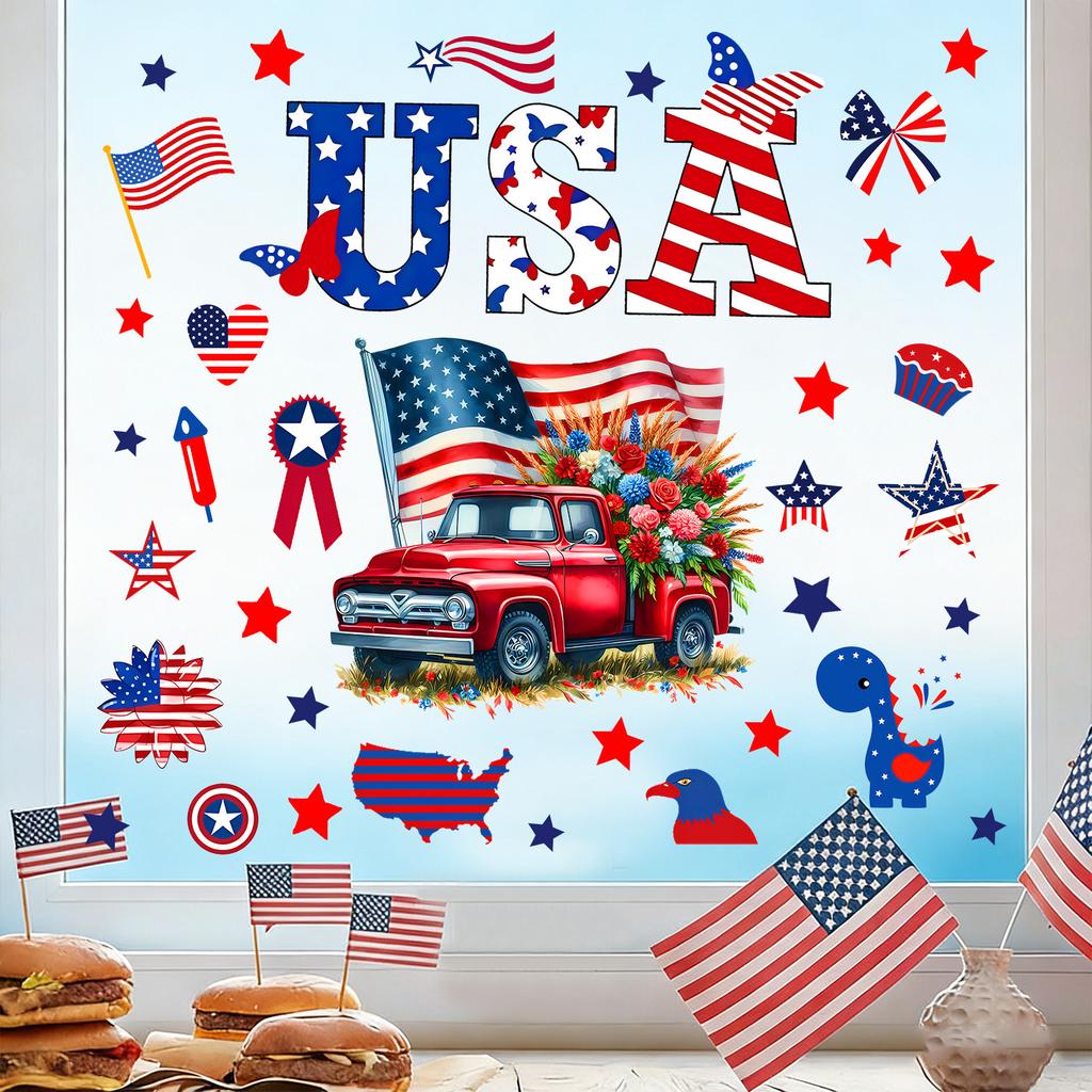 Letter Electrostatic Glass Sticker - Bedroom and Living Room Decoration Sticker