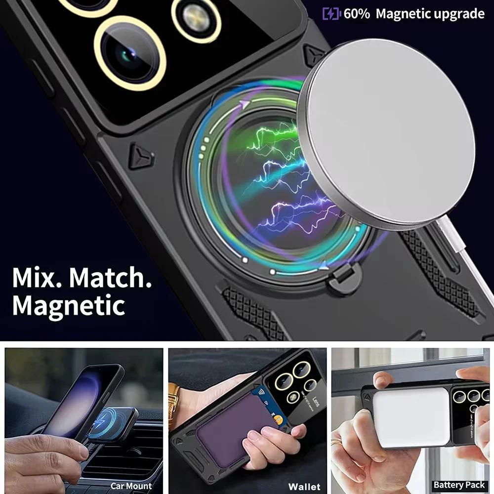 Shockproof Armor Case For Xiaomi 14T 13T 12T 11T 10 13 Pro 14 Ultra For Magsafe Wireless Charger Magnetic Ring Stand Phone Cover