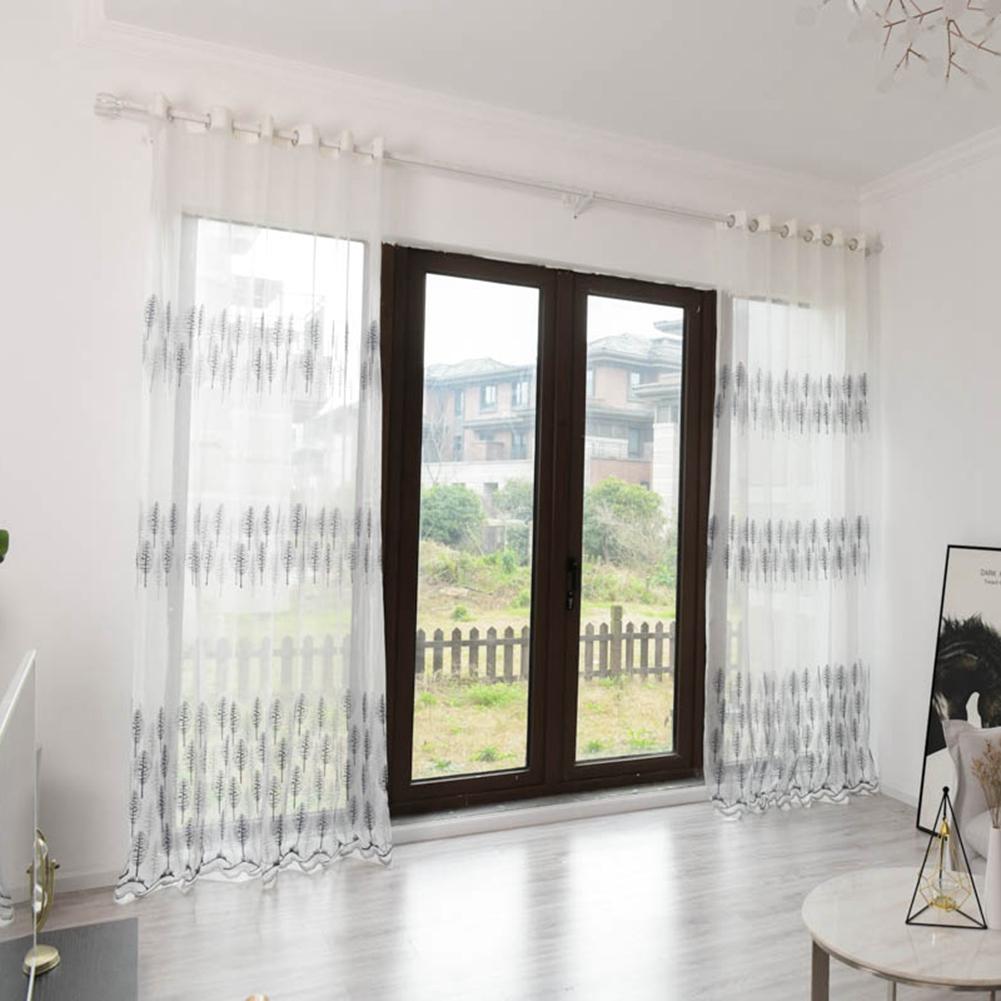 

Polyester Window Curtain Valances Voile Bedroom Living Room Decor (Blue) синій