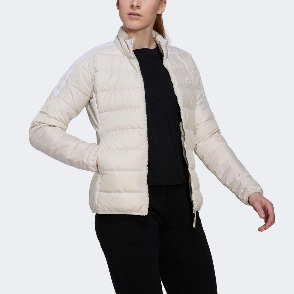 Adidas Solid Color Zipper Long Sleeve Fitted Jacket Women Jackets White HK4664