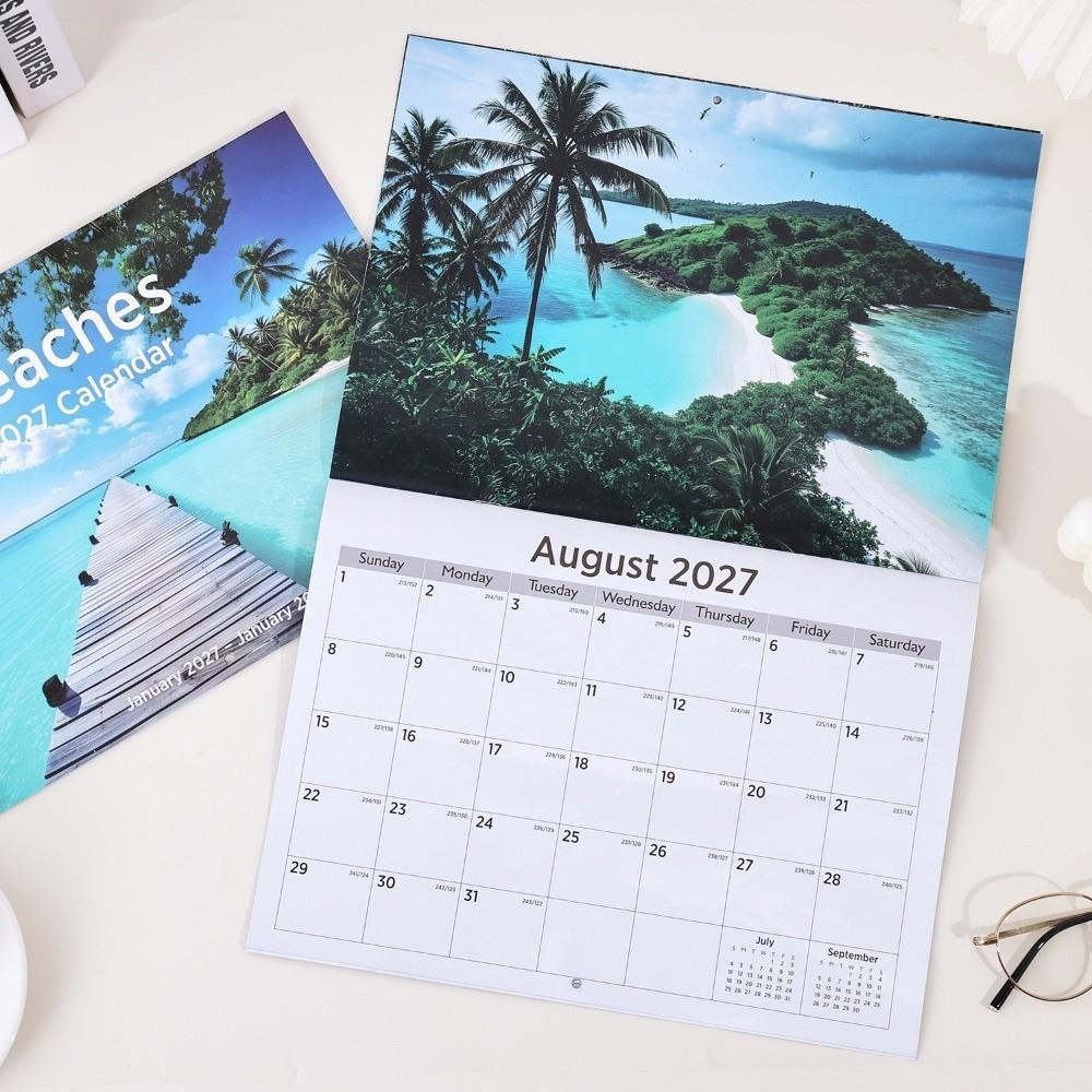 Portable Coil Calendar Thick Paper Monthly Planner Calendar New Year Gift