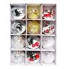12 Pcs Clear Christmas Ball Ornaments 2.36" Shatterproof Plastic Hanging Xmas Tree Baubles Set with Stuffed Decorations for Holiday Party Home Decor