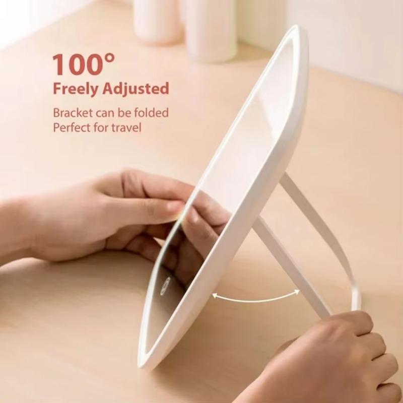 Light Touch Screen Rectangle Make Up Charging Light Beauty Salon Adjustable Brightness Table Portable Desktop Makeup LED Mirror