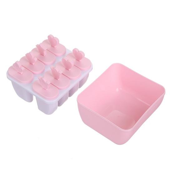 Home 6/8 Cavity Round Rectangle Freezing Pop Mold Summer DIY Ice Cream Maker Box