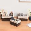 Wicker Storage Baskets Woven Kitchen Organizer Box Laundry Basket Snack Toy Storage Boxs Desk Accessorie Room Decor