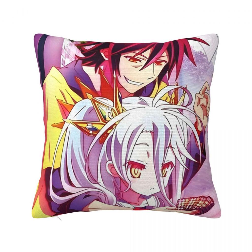 No Game No Life Zero Cover Image Square Pillowcase Pillow Cover Cushion Zip Decorative Comfort Throw Pillow for Home Bedroom