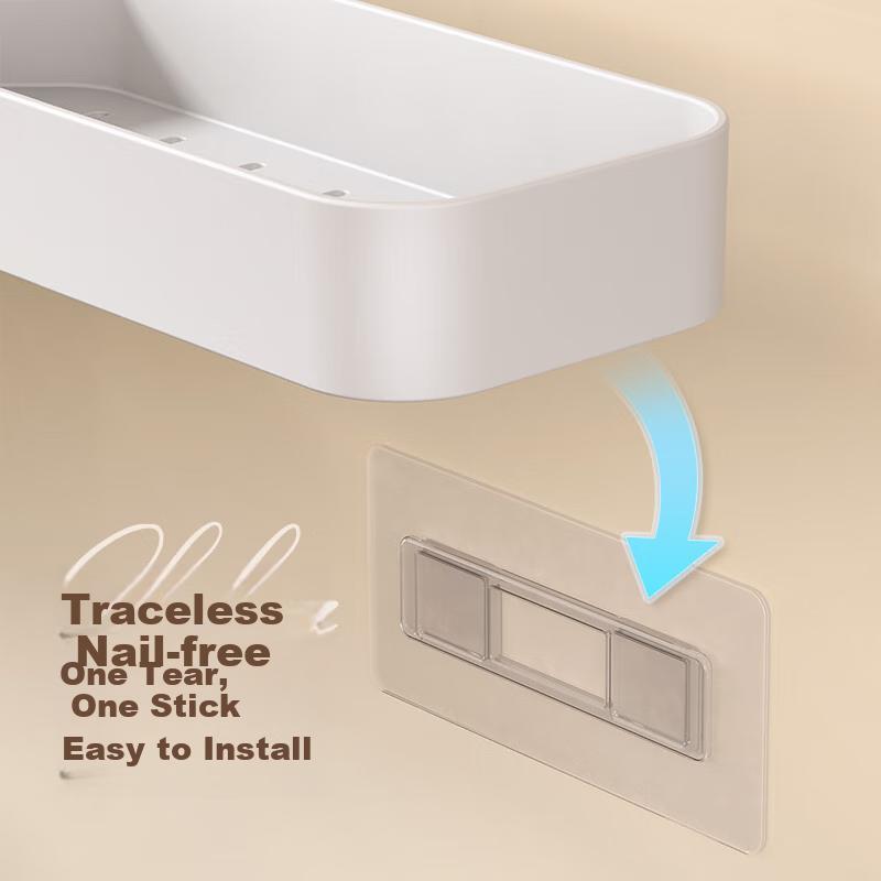 Ecocoyikeke Bathroom Storage Rack, No Drilling Required, Wall-Mounted Corner Organizer Shelf E24203 Yellow