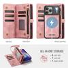 CaseMe Magnetic Flip Leather Phone Case for iPhone 17 Pro Max 17 Air 16 16E 15 Plus 14 13 12 11 XS X XR SE 2022 Zipper Wallet Card Back Cover Coque
