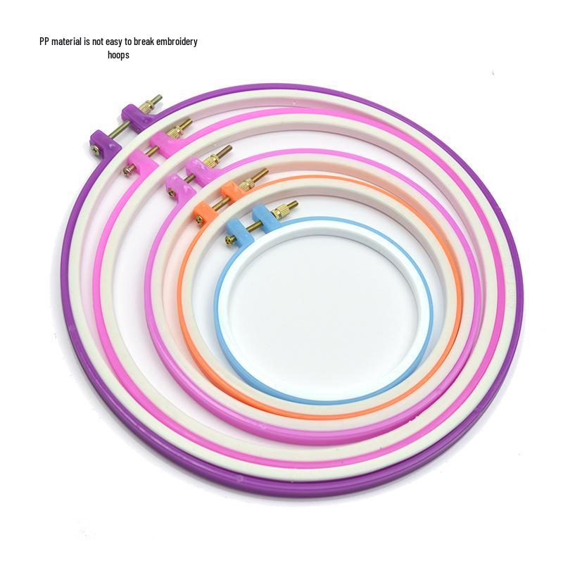 

Colorful Cross Stitch Embroidery Hoop Stand Kit – DIY Handmade Accessories Set of 5 Sizes (Bag Packaging)