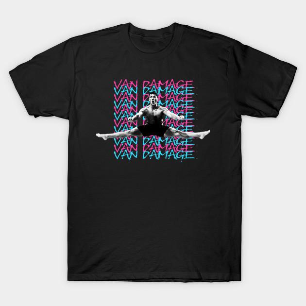 

Men Black Print T-shirt Van Damme No-Cut Transfer Paper Print Cotton Tshirt L чёрный