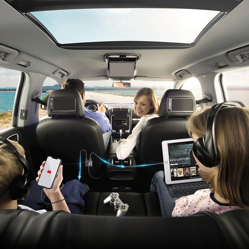 Joyroom High-Power 72W Dual Port Car Charger with 2xPD & 2xQC3.0, 1.5m USB-C Cable, Black Model JR-CL05