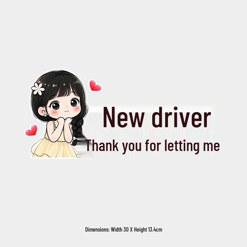 Fun Female Driver Reflective Waterproof Car Sticker