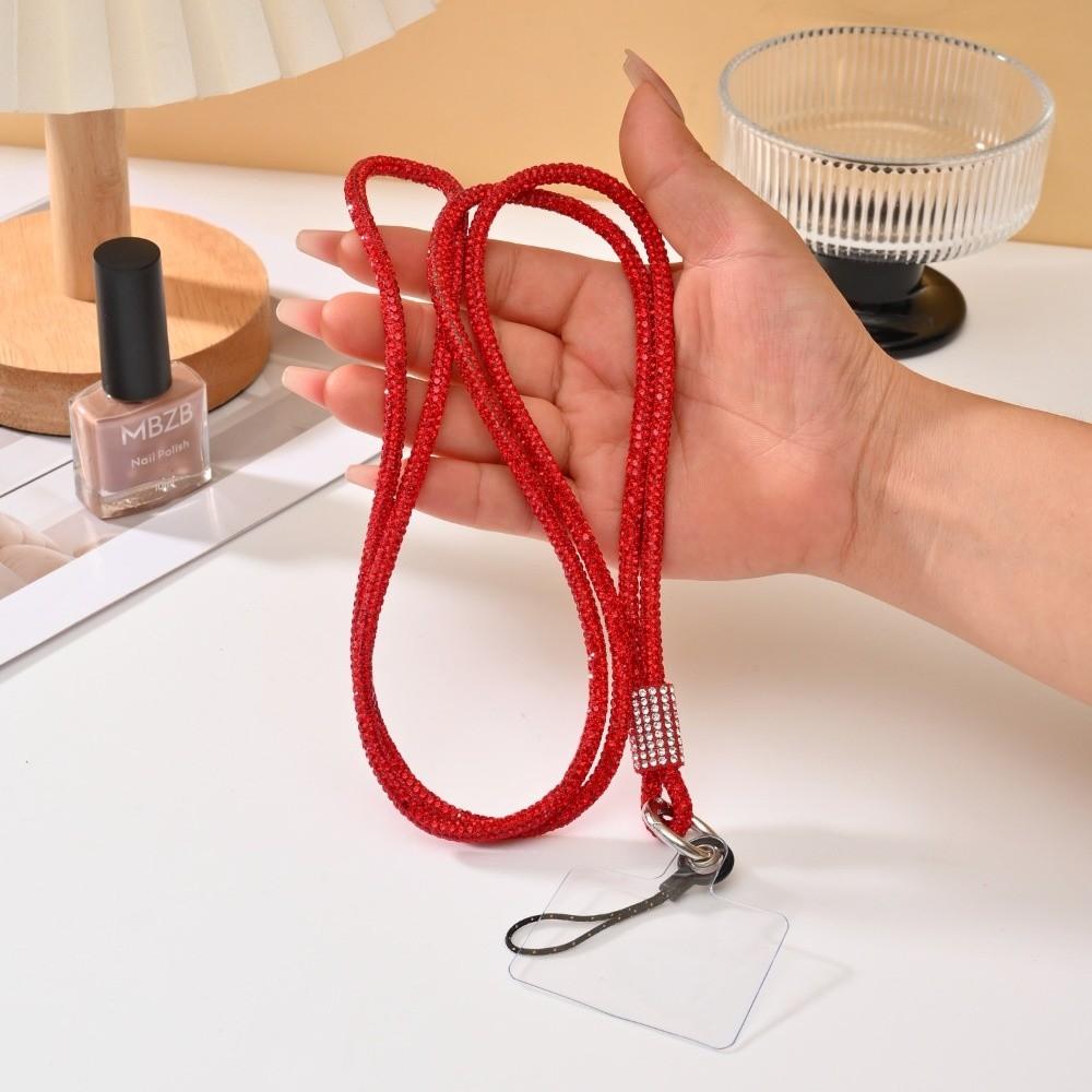 Fashion Crystal Rhinestone Phone Lanyard Bright Bling Bling Phone Wrist Rope Anti-lost Keychain Phone Accessories