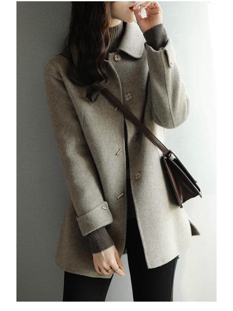 Spring 2025 Women's Petite Fashion Slimming Versatile Cotton-Padded Woolen Coat
