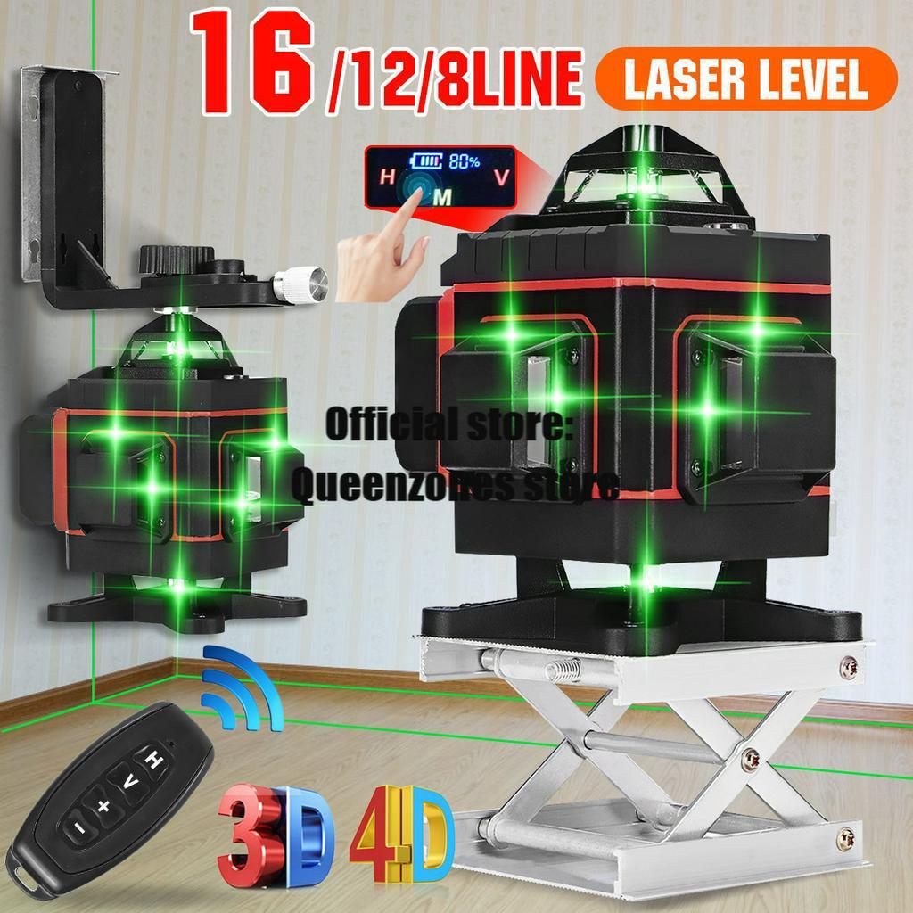 4000mAh IP54 8/12/16  Lines 4D Laser Levels Touched 360 Horizontal and Vertical Cross Super Powerful Self-leveling Green Line Laser Level
