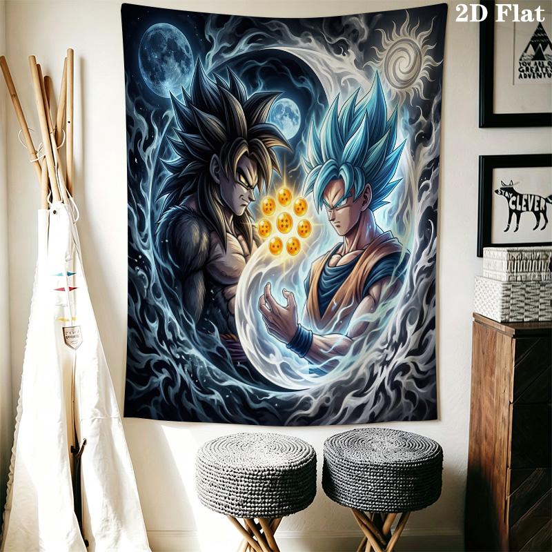 Dragon Ball Fusion Wall Tapestry Aesthetic Wall Hanging Printed Fabric Blanket Decorative Tapestries For Bedroom Living Room Home Decor