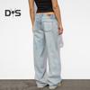 Wide Leg Jeans for Women High Waist Stretchy Denim Pants with Pockets Casual Straight Leg Jean Trousers