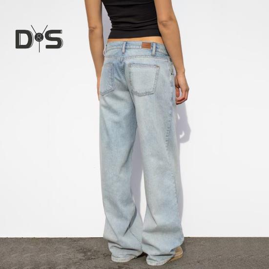 Wide Leg Jeans for Women High Waist Stretchy Denim Pants with Pockets Casual Straight Leg Jean Trousers