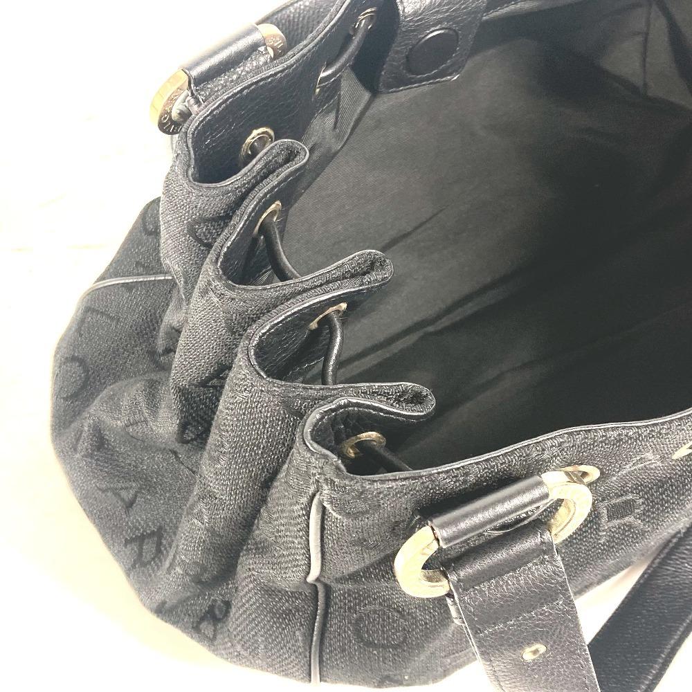 Bvlgari Logo Mania Bag Shoulder Bag Tote Bag Leather/Canvas Black/GoldHardware