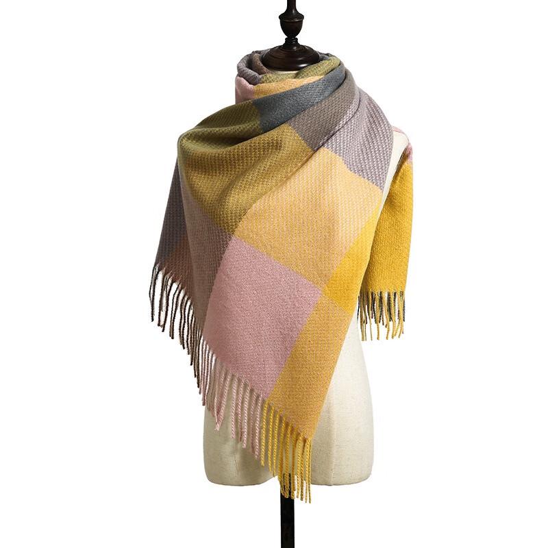 Fumai De Plaid Imitation Cashmere Scarf
